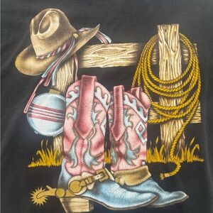 Vintage 90s Western Cowboy Graphic Tee 🤠